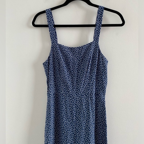 & Other Stories Blue & White Ditsy Floral Print Boho Sleeveless Jumpsuit Size 2 - Picture 4 of 10